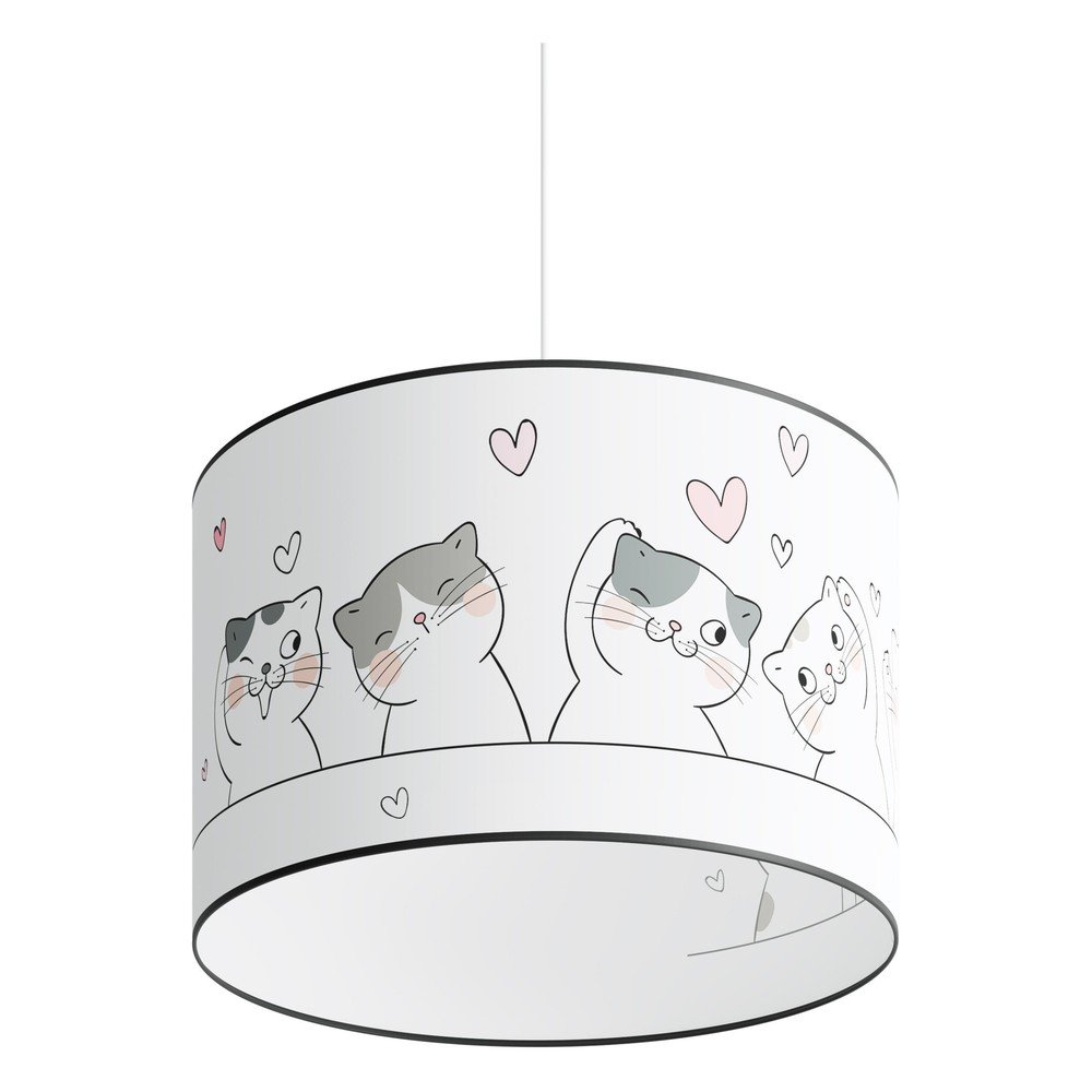 Lampadario per bambini bianco con paralume in plastica ø 40 cm Puss – Sollux | Illuminazione per bambini