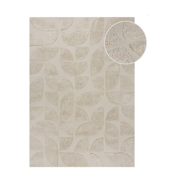 Tappeto in cotone intrecciato a mano color crema 120x170 cm Ada Arch Geo - Flair Rugs