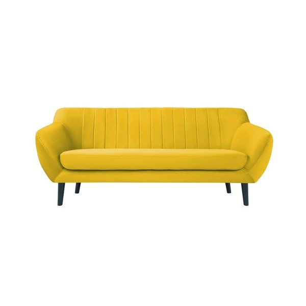 Divano in velluto giallo , 188 cm Toscane - Mazzini Sofas