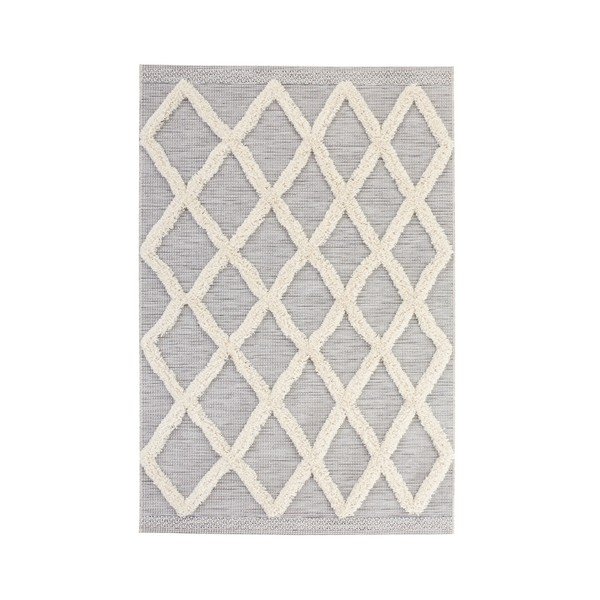 Tappeto grigio Handira Grid, 230 x 155 cm - Mint Rugs