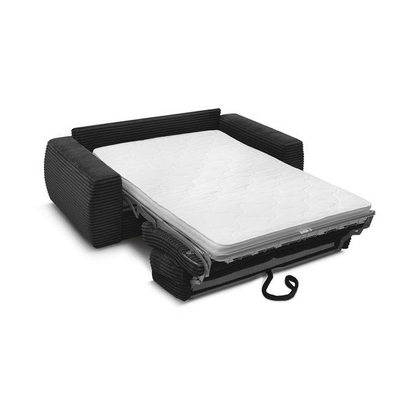 Divano nero per il riposo quotidiano/allungabile con rivestimento in velluto a coste 240 cm Hugo – Bobochic Paris-image-4