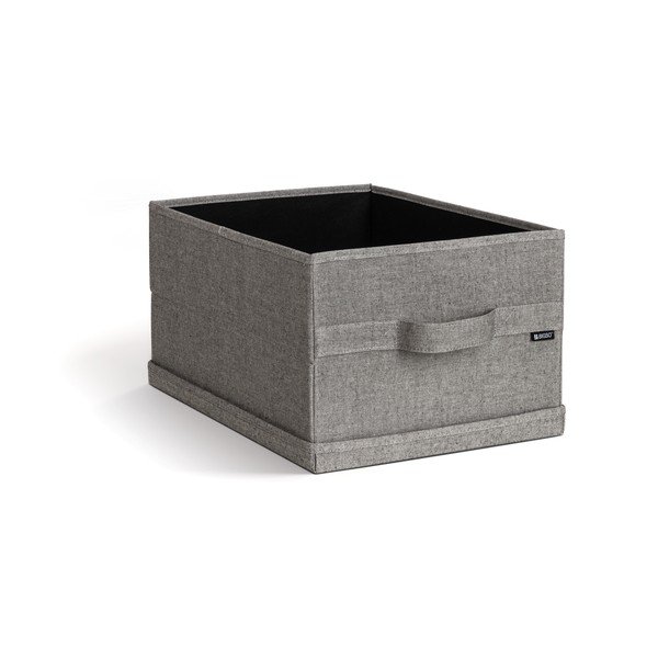 Scatola con coperchio grigia in tessuto 31x41x22 cm Soft Storage Medium – Bigso-image-3