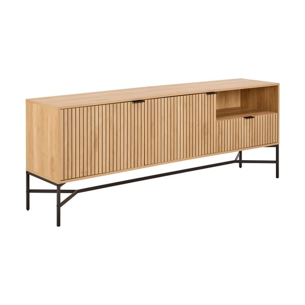 Cassettiera in colore naturale con effetto rovere 180x70x40 cm Jaipur - Actona-image-1