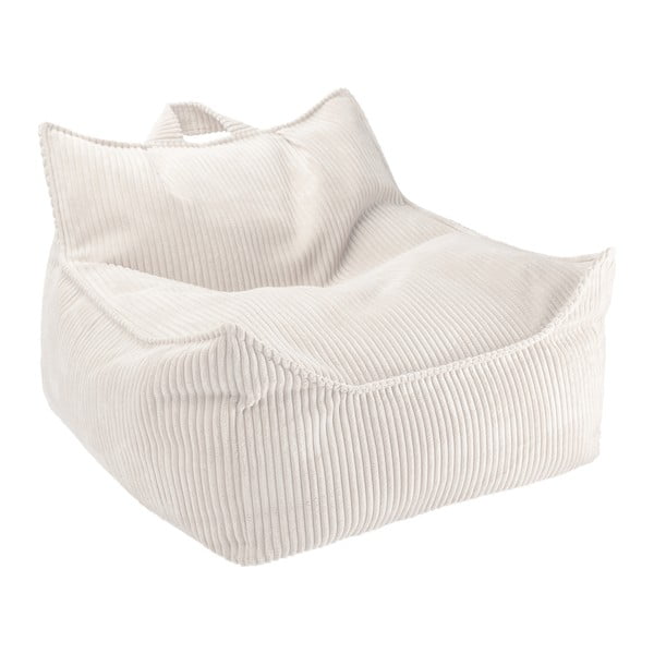 Pouf a sacco per bambini color crema con rivestimento in velluto a coste Chair – Wigiwama