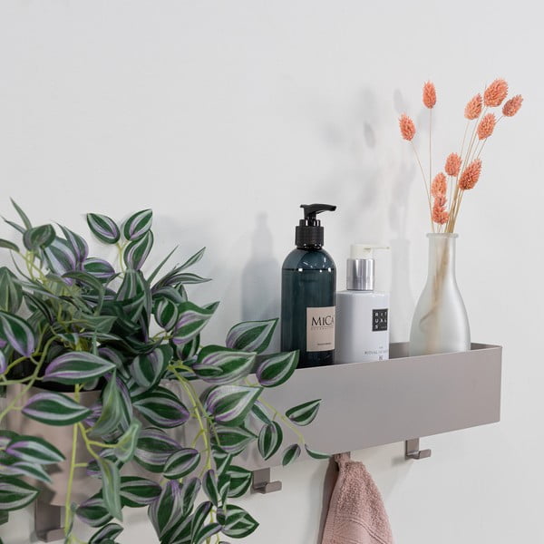 Mensola da bagno da parete grigio tortora in acciaio Multi – Spinder Design-image-3