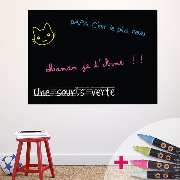 Set di adesivi murali e 4 pennarelli Rettangolare, 55 x 75 cm - Ambiance