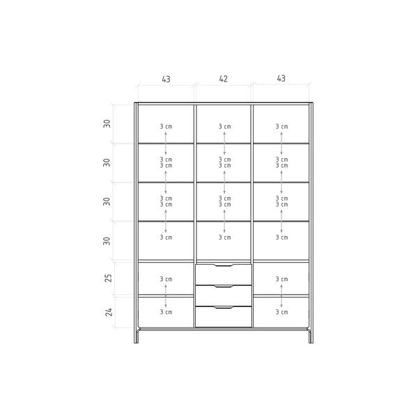 Vetrina in legno di quercia di colore naturale 140x188 cm Twig - The Beds-image-4