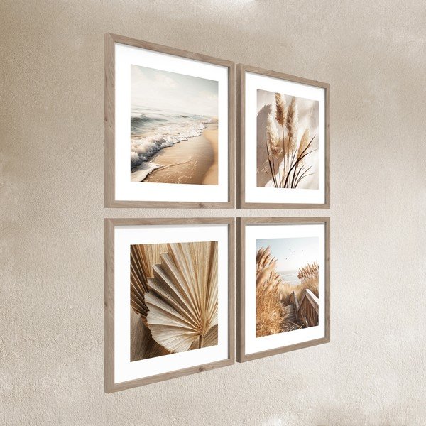 Set di dipinti stampati con cornice inclusa 4 pz 30x30 cm Boho Dreams – Styler-image-3