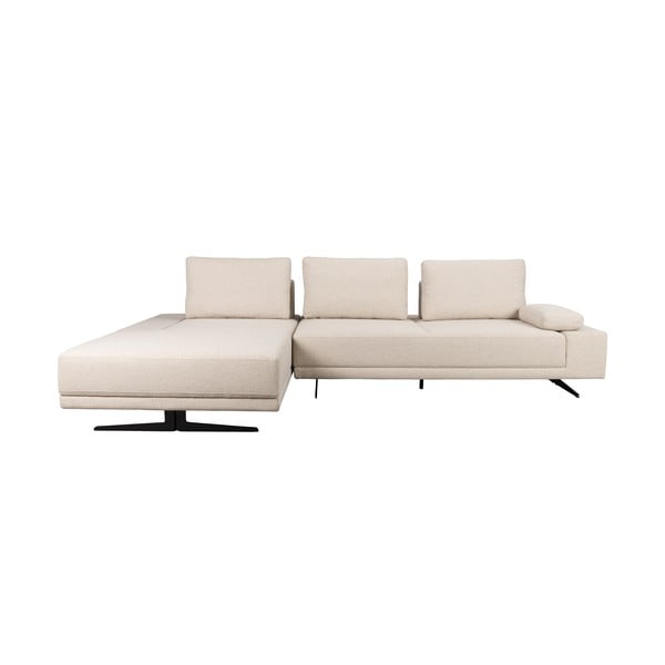 Divano angolare color crema (con penisola a sinistra) Shelly – Dutchbone