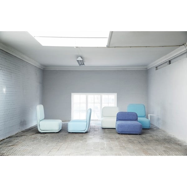 Poltrona arancione con tavolo in metallo bianco Basso + Tavolino Standby - Softline-image-1
