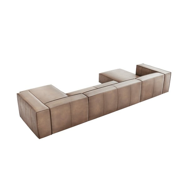 Divano angolare in pelle marrone chiaro (a U) Madame - Windsor & Co Sofas-image-3