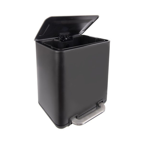 Cestino per la spazzatura nero in acciaio inox con pedale 6 l Black – Orion-image-3
