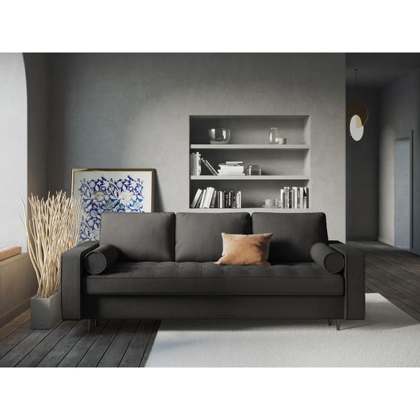 Divano letto grigio scuro Santo - Milo Casa-image-1