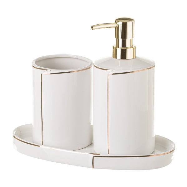Set di accessori da bagno bianchi Gold Lining - Casa Selección