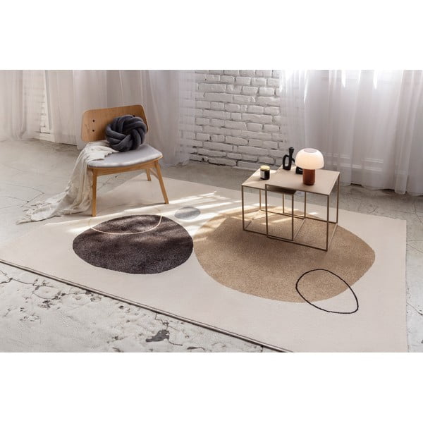 Tappeto beige/color crema 80x150 cm Peblinne – Universal-image-1