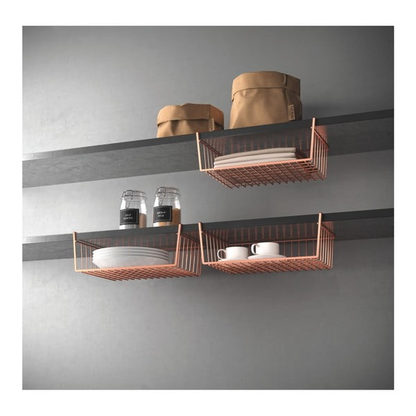 Scatola da appendere di colore rame, lunghezza 40 cm Kanguro - Metaltex-image-3