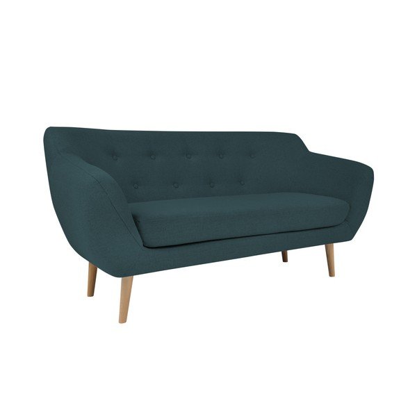 Divano a due posti blu scuro con gambe chiare Sicile - Mazzini Sofas-image-2