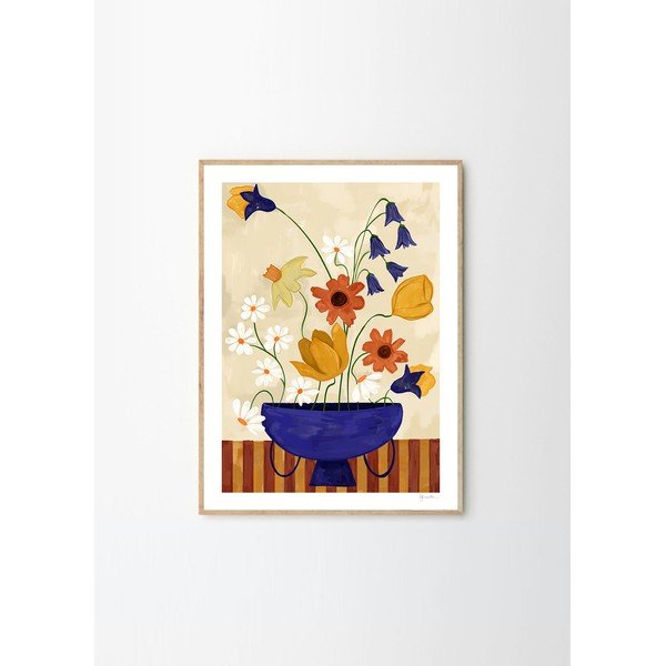 Poster 30x40 cm Colourful Bunch in Blue Vase – Frankie Penwill – The Poster Club-image-3