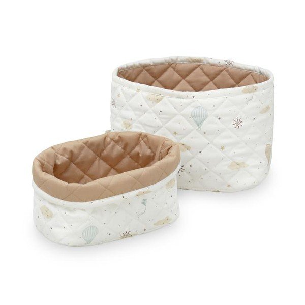 Ceste per giochi in set da bambini color crema/marrone chiaro in tessuto 2 pz ø 24x17 cm Dreamland/Camel – Cam Cam Copenhagen