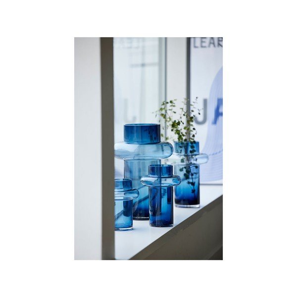 Vaso in vetro blu Tube - Lyngby Glas-image-2