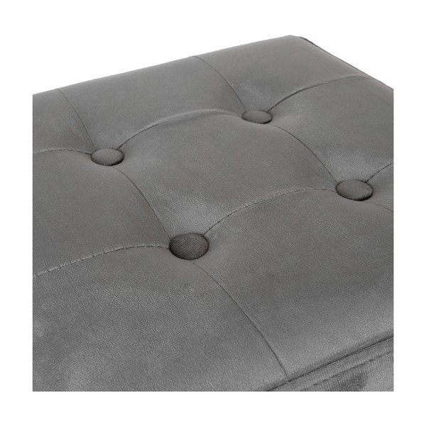 Sgabello in velluto grigio - Compactor-image-1
