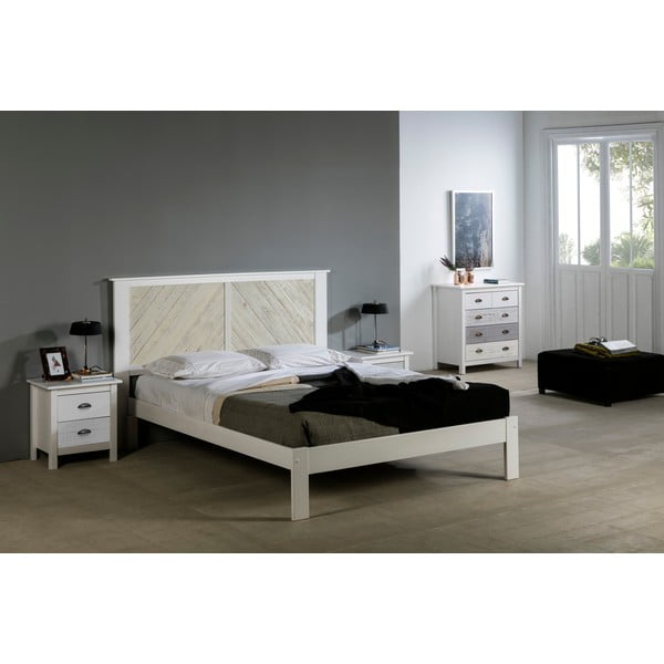 Letto matrimoniale bianco Roma, 140 x 190 cm - Marckeric-image-1