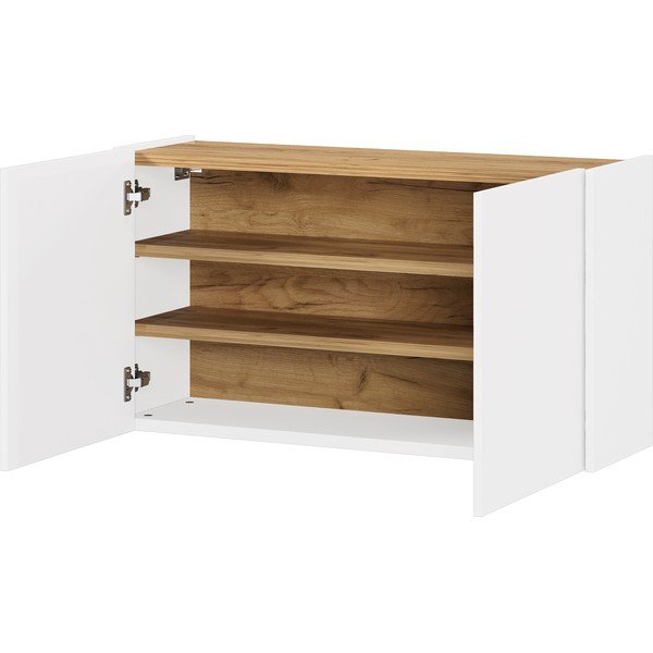 Armadietto bianco con effetto rovere da appendere 93x52x29 cm Libbiano – Germania-image-2