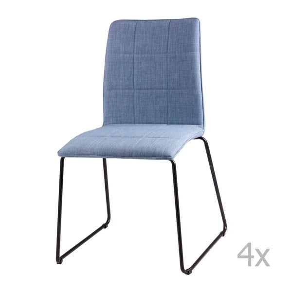Set di 4 sedie da pranzo blu chiaro Malina - sømcasa