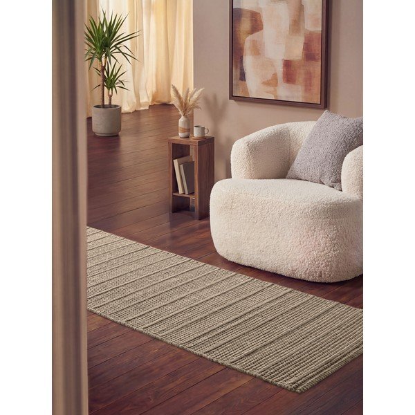 Passatoia beige in lana tessuta a mano 80x250 cm Camden Parker – Ted Baker-image-1