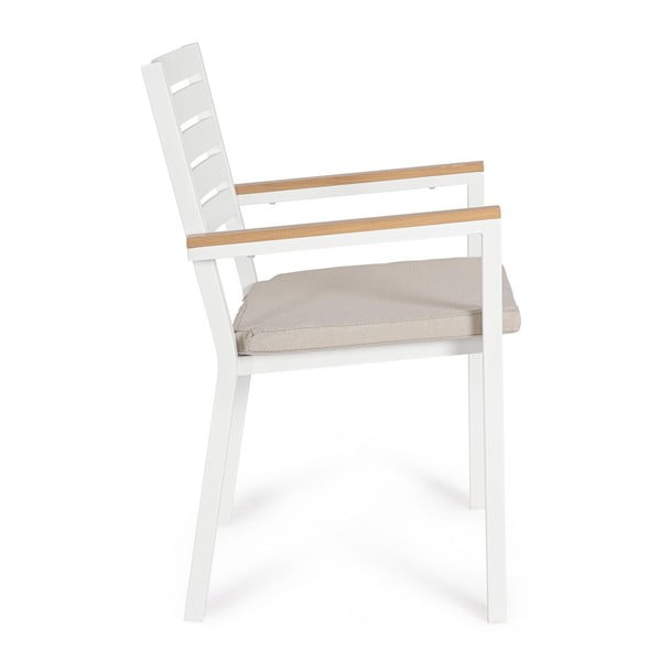 Sedie da esterno in set bianche in metallo 4 pz Henna   – Bizzotto-image-2