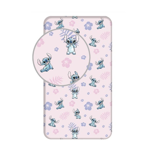 Lenzuolo con angoli per bambini in cotone per letto singolo 90x200 cm Lilo and Stitch – Jerry Fabrics