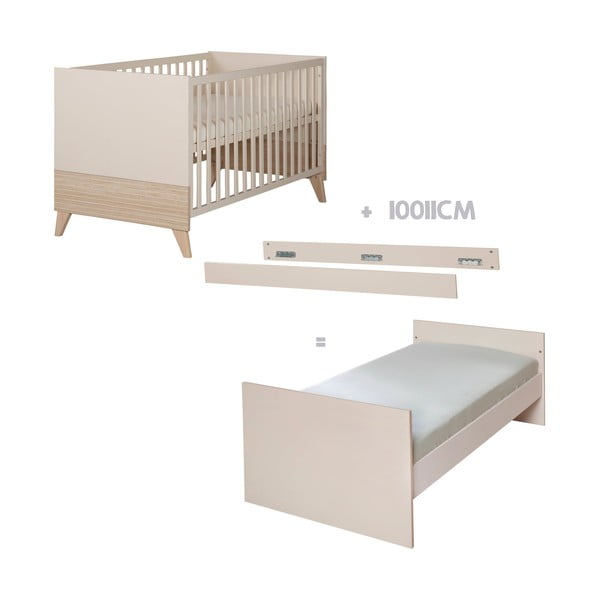 Lettino beige con altezza regolabile 70x140 cm Sidney – Roba-image-3