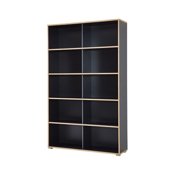 Libreria nera in rovere 120x196 cm Slide - Germania-image-1