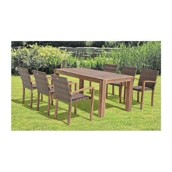 Tavolo da giardino in legno di acacia ADDU Topeka - Garden Pleasure-image-2
