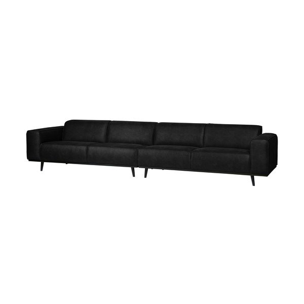 Divano nero in finta pelle scamosciata, 372 cm Statement - BePureHome-image-1