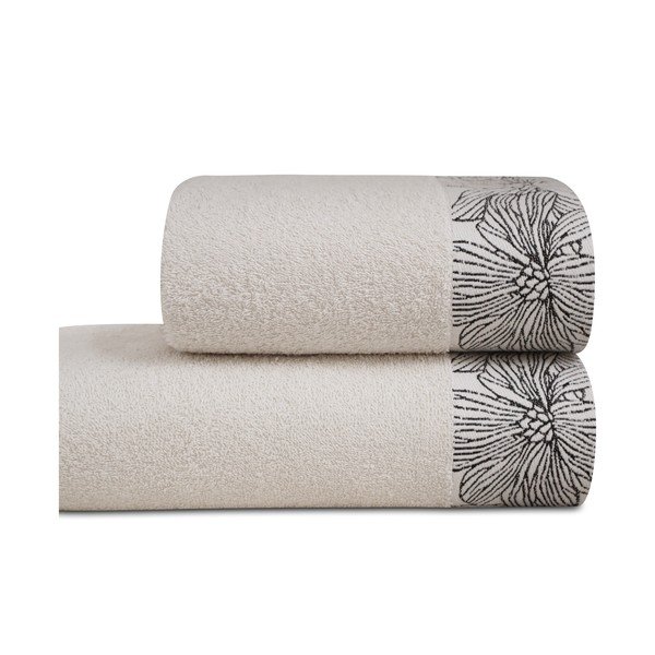 Asciugamano tipo terry avorio in cotone 70x140 cm Valencia – My House-image-2