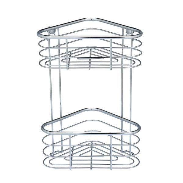 Mensola da bagno da parete e angolare argentata in acciaio inox Trestina – Wenko-image-2