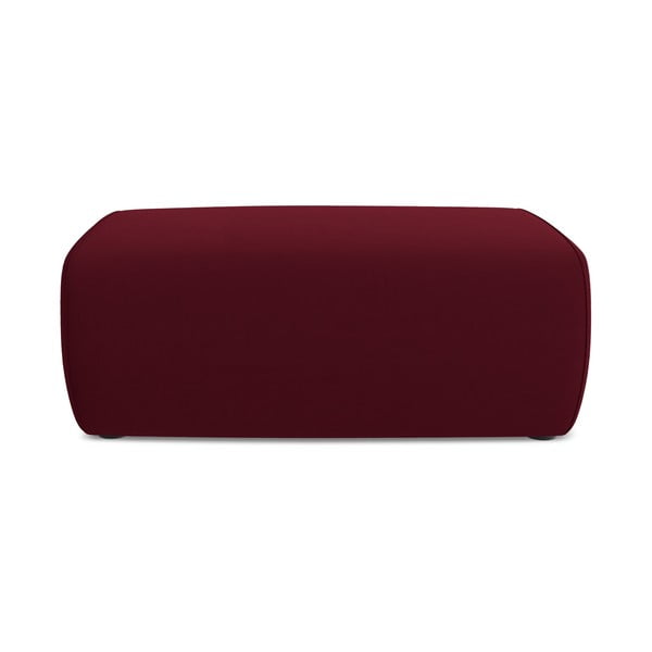 Poggiapiedi burgundy con rivestimento in velluto Kapua – Makamii