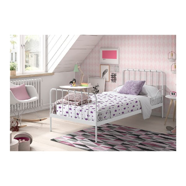 Letto per bambini in metallo bianco , 90 x 200 cm Alice - Vipack-image-1