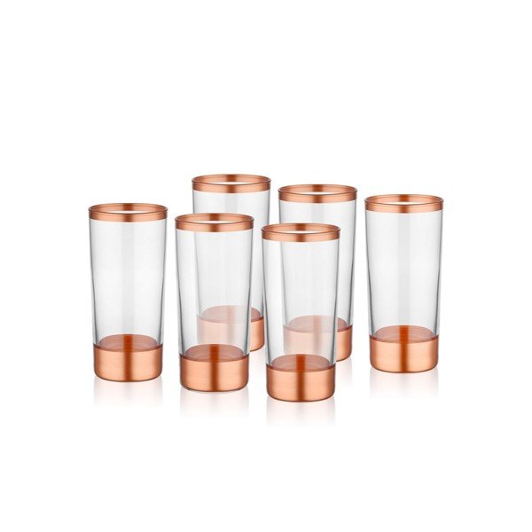Set di 6 bicchieri Bronzo, 250 ml Glam - Mia