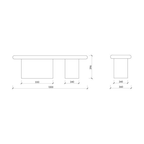 Panchina marrone in imbottito con rivestimento in bouclé Rull – noo.ma-image-4