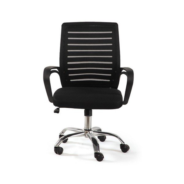 Sedia da ufficio nera in imbottito Evon – Bonami Essentials-image-2