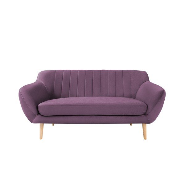 Divano in velluto viola Sardaigne, 158 cm - Mazzini Sofas