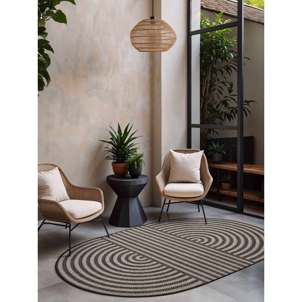 Tappeto da interno/esterno nero/color crema 160x230 cm Haringey Woodfield – Ted Baker-image-1