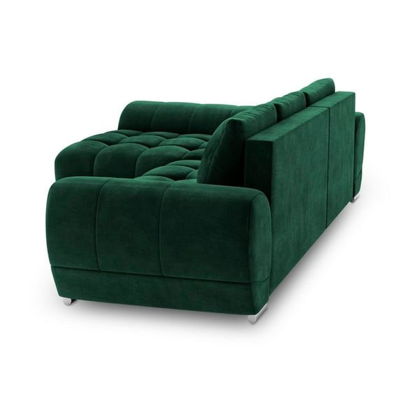 Divano letto angolare verde chiaro con rivestimento in velluto, angolo sinistro Nuage - Windsor & Co Sofas-image-3