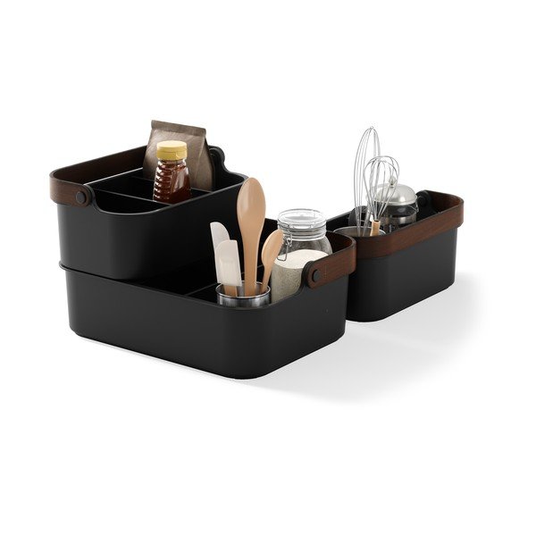 Organizer da bagno nero in plastica riciclata Bellwood - Umbra