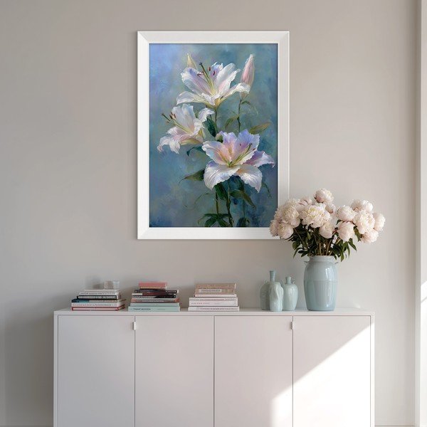 Dipinto stampato con cornice inclusa 56x75 cm Lilies – Styler-image-2
