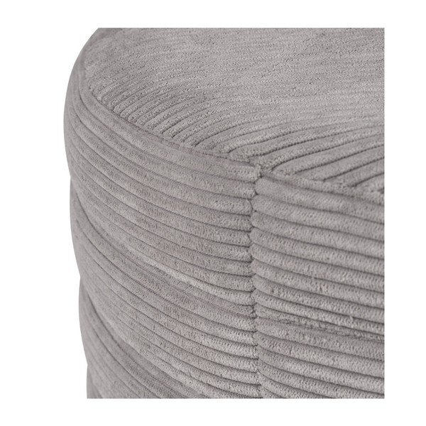 Pouf in velluto a coste grigio Saul - sømcasa-image-1