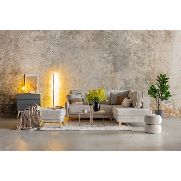 Poggiapiedi grigio con rivestimento in velluto a coste Tori – Bonami Selection-image-4