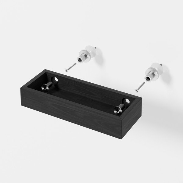 Mensola da parete per bagno in rovere nero Yoku - Wireworks-image-2